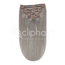 Remy Human Hair extensions Double Weft straight 16" - Silver Grey#