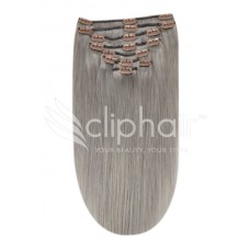 Remy Human Hair extensions straight 20" - zilver grijs SG