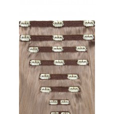 Remy Human Hair extensions Double Weft straight - Silver Sand#
