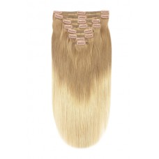 Remy Human Hair extensions Double Weft straight - blond T18/613#