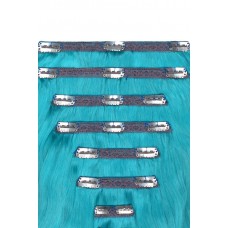 Remy Human Hair extensions Double Weft straight - Turquoise#